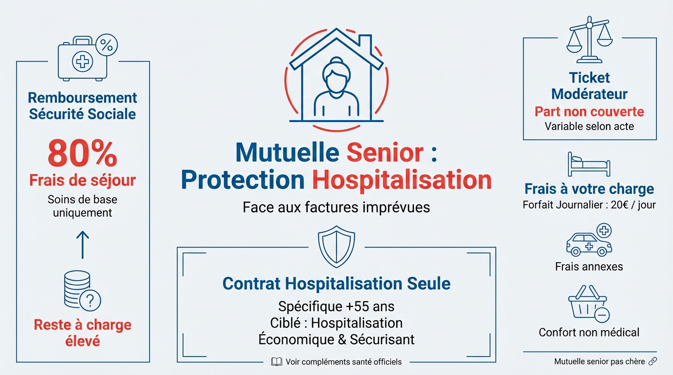 Senior serein face à sa protection hospitalisation