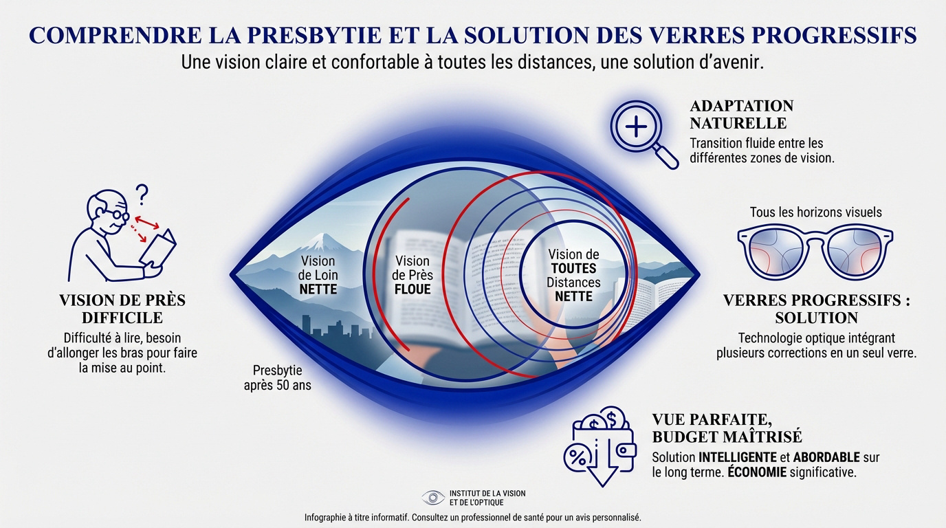 Senior portant des lunettes progressives pour corriger la presbytie