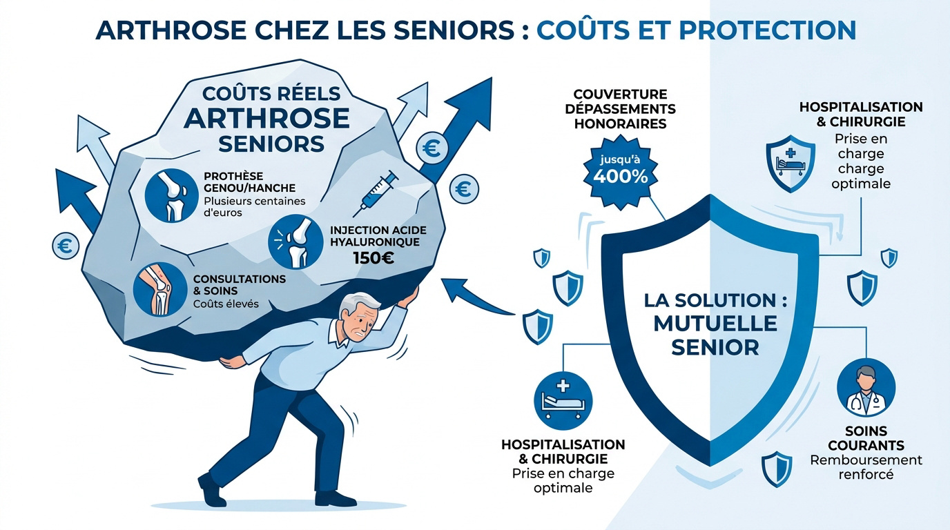 Senior souffrant d'arthrose consultant ses remboursements de mutuelle santé