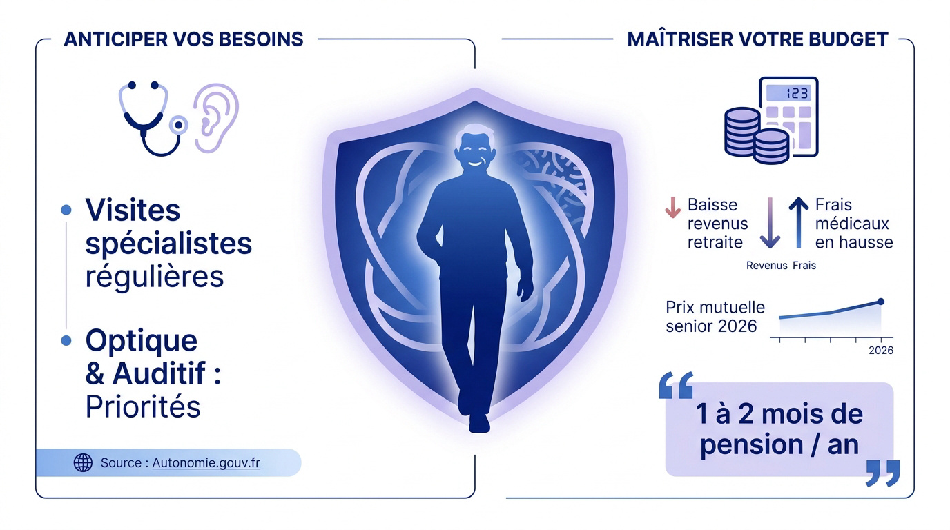 Senior souriant consultant ses remboursements de mutuelle santé sur une tablette